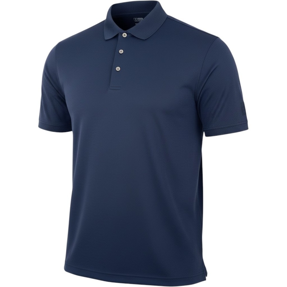 PGA Tour Navy Blue Short Sleeve Golf Polo Shirt Performance Textured Mens Large